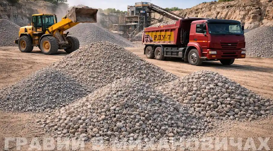 Природный гравий строительных фракций - доставка в Михановичи (Минский район)