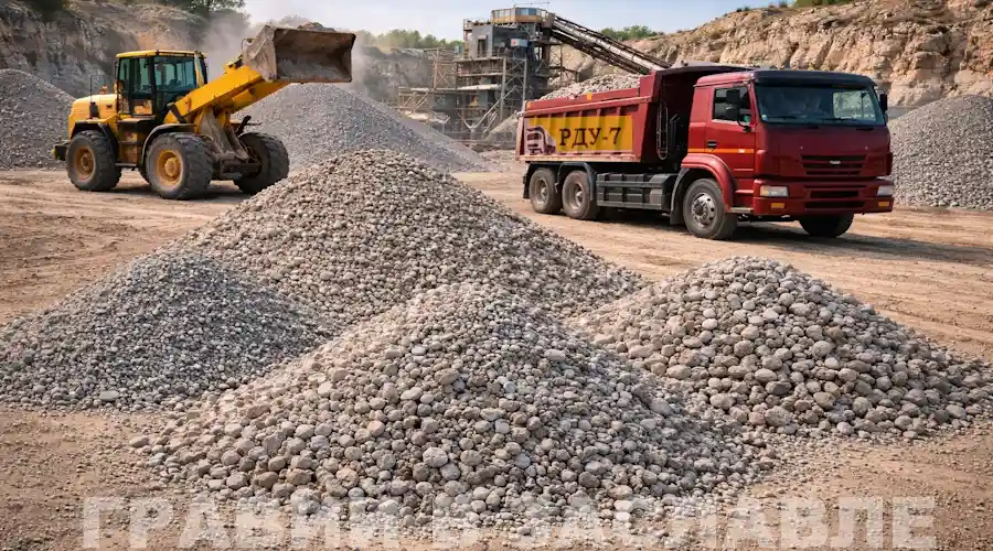 Природный гравий строительных фракций - доставка в Заславль и к Минскому морю (Минский район)