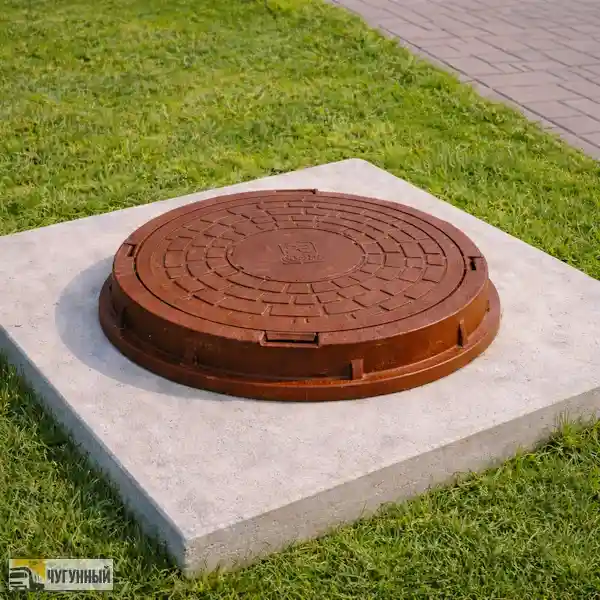 Чугунный канализационный люк для колодца