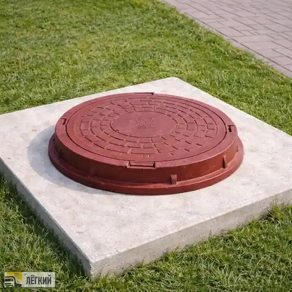 Композитный люк «Лёгкий» до 3 тонн для колодца на плите перекрытия