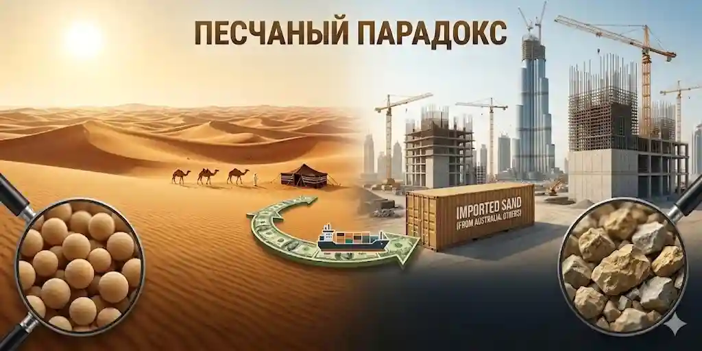 Песчаный парадокс Ближнего Востока: разница между пустынным и строительным песком. Узнайте, почему ОАЭ импортируют песок из Австралии и других стран.