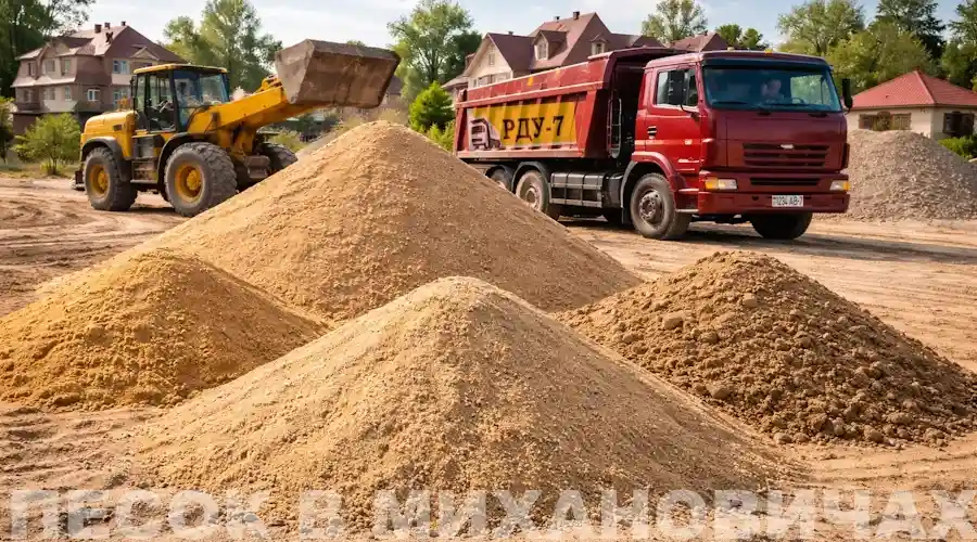 Песок 1,2 класс, мытый, сеяный, карьерный, строительный - продажа в Михановичах Минской области