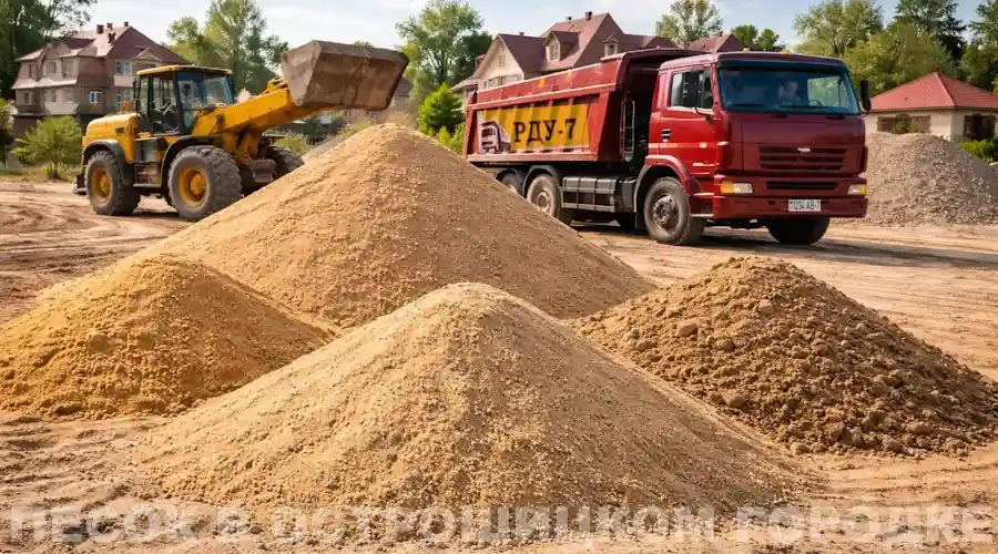 Песок 1,2 класс, мытый, сеяный, карьерный, строительный - продажа в Острошицком Городке Минской области