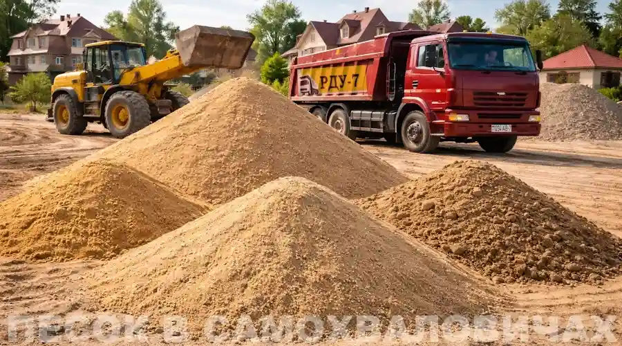 Песок 1,2 класс, мытый, сеяный, карьерный, строительный - продажа в Самохваловичах