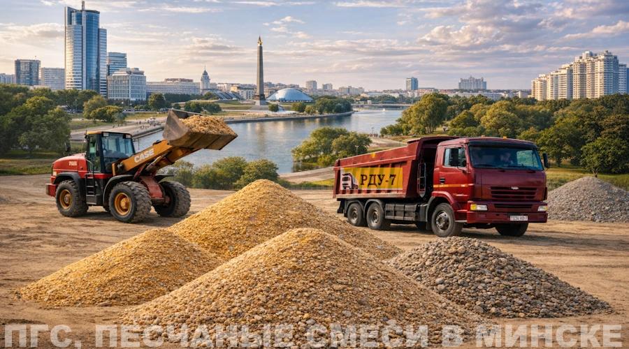 ПГС и песчаные смеси С3–С12 в Минске - доставка самосвалом РДУ-7