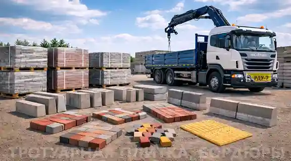 Тротуарная плитка и бордюры с доставкой по Минской области плитка вибролитая, вибропрессованая, тактильная, борты